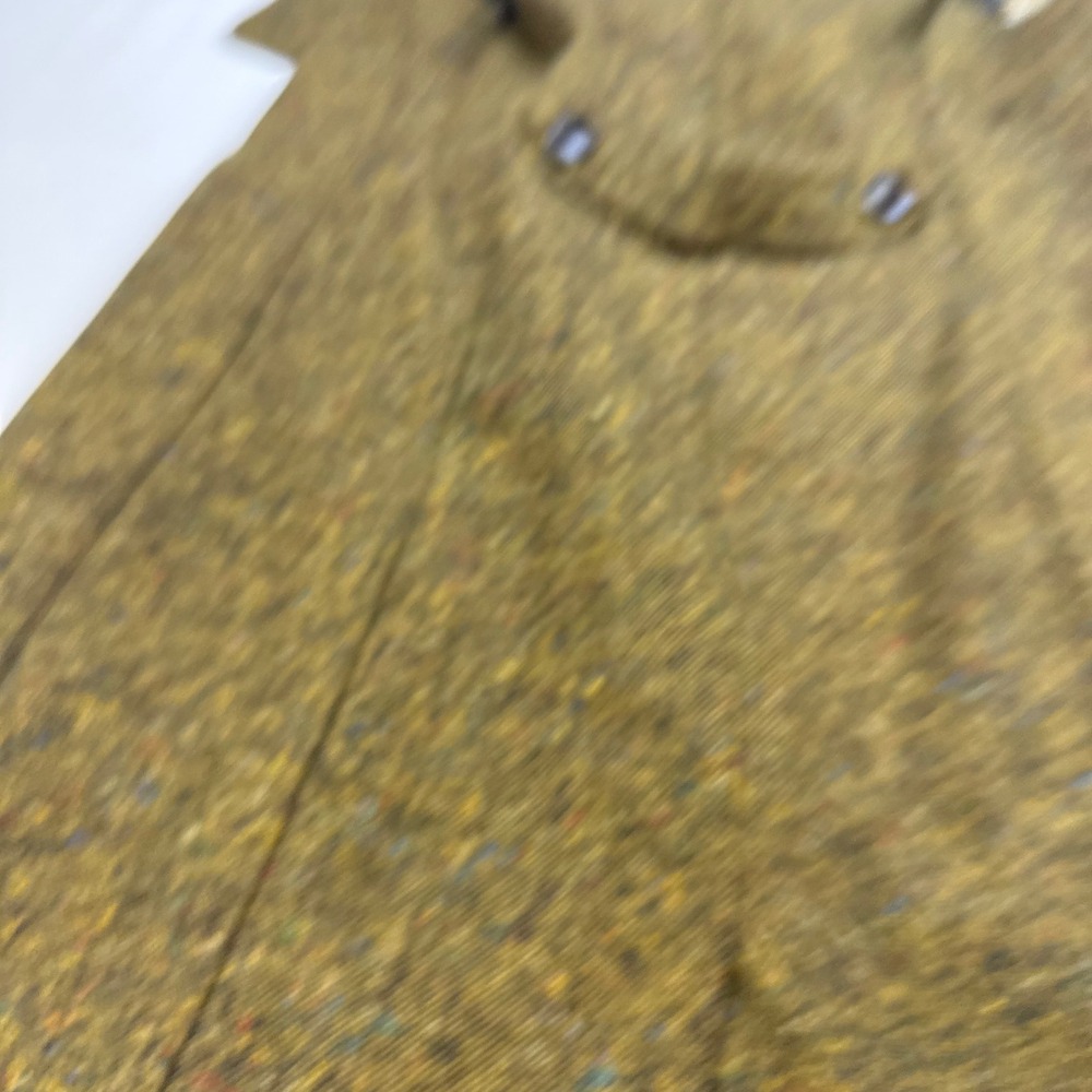 Monocracy Wool Blend Tweed Vest Mustard Yellow Faux Leather Collar Small MJC8002 - Picture 9 of 11